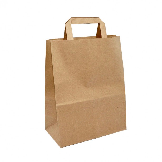 Recycled flat handles paper bags 26+13x41