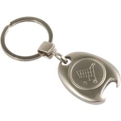 Metal keychain with trolley token