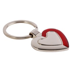Heart-shaped metal keyring
