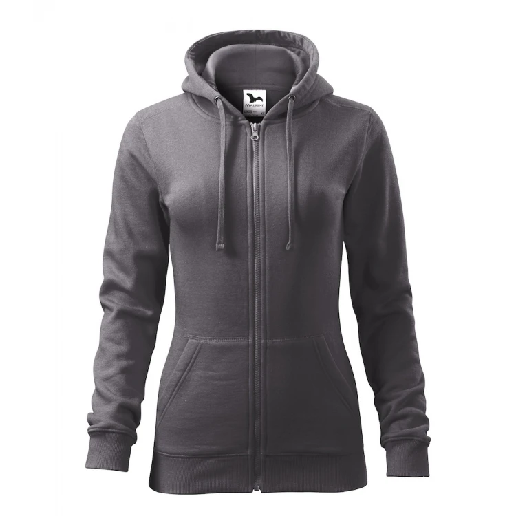 Felpa donna aperta con zip e cappuccio
