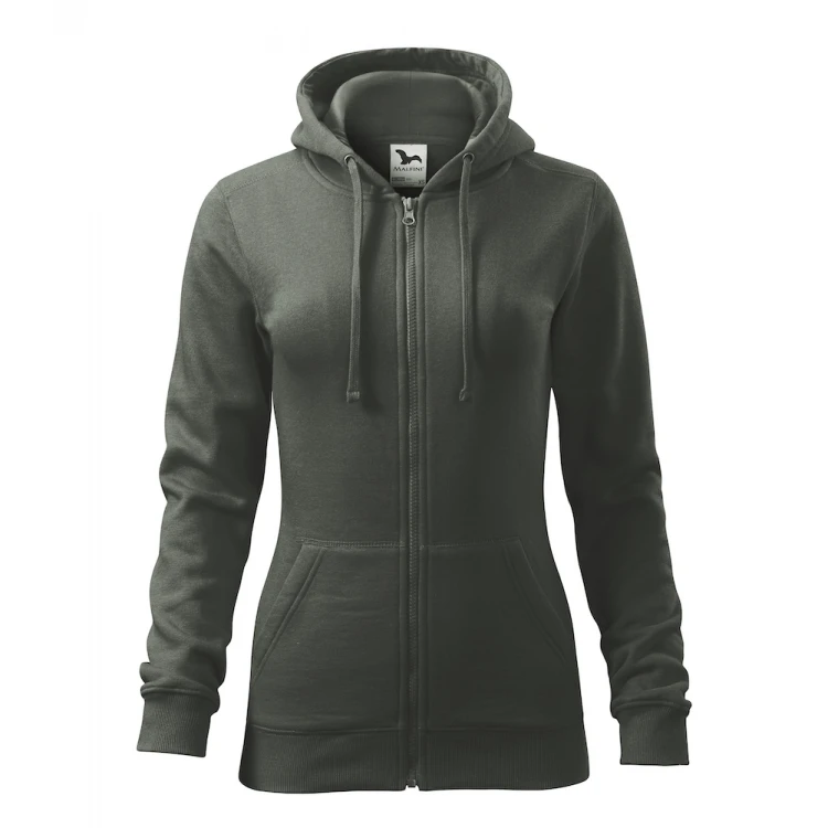 Felpa donna aperta con zip e cappuccio