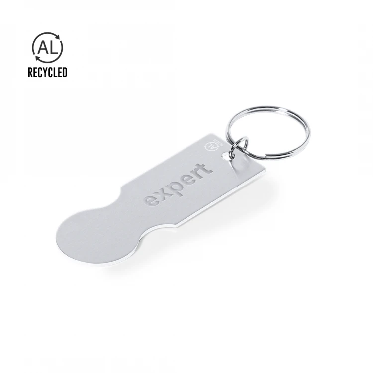 Portachiavi gettone per carrello in alluminio