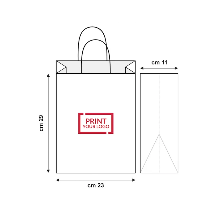 busta in carta bianca 23x11x29 cm per uso commerciale
