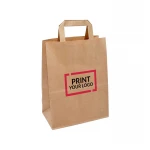 shopper in carta avana rigata 18x10x29 cm per uso commerciale