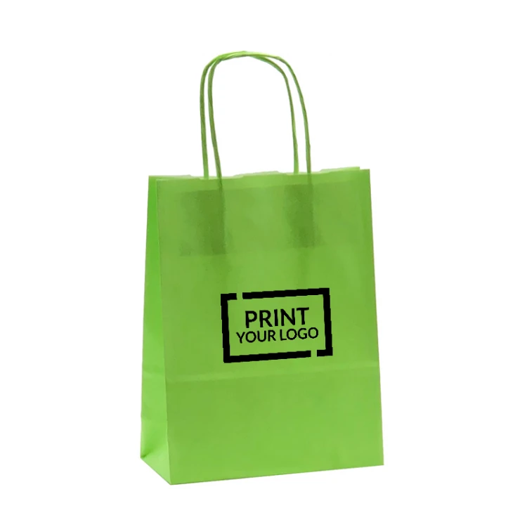 busta in carta colorata con manici in cordino 18x8x24 cm per uso commerciale