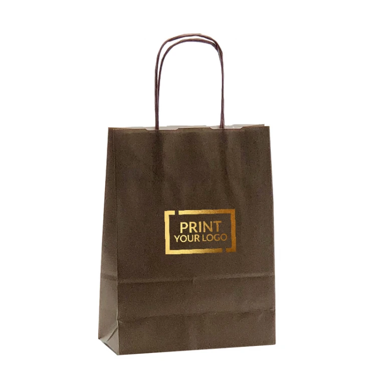 busta in carta colorata con manici in cordino 18x8x24 cm per uso commerciale