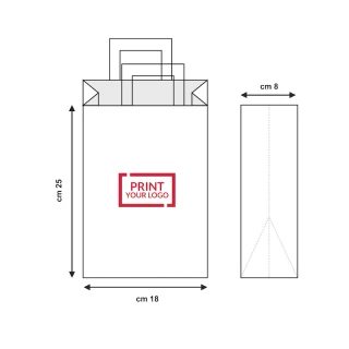 Shopper Carta Colorata Rigata Piattina 