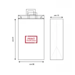 busta in carta bianca 26x13x41 cm per uso commerciale