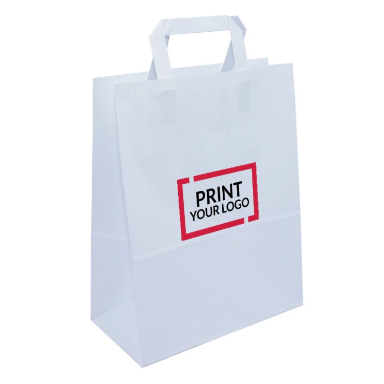 busta in carta bianca 18x8x23 cm per uso commerciale