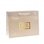 Shopper in carta lucida 58+17x47 cm con logo personalizzato stampato