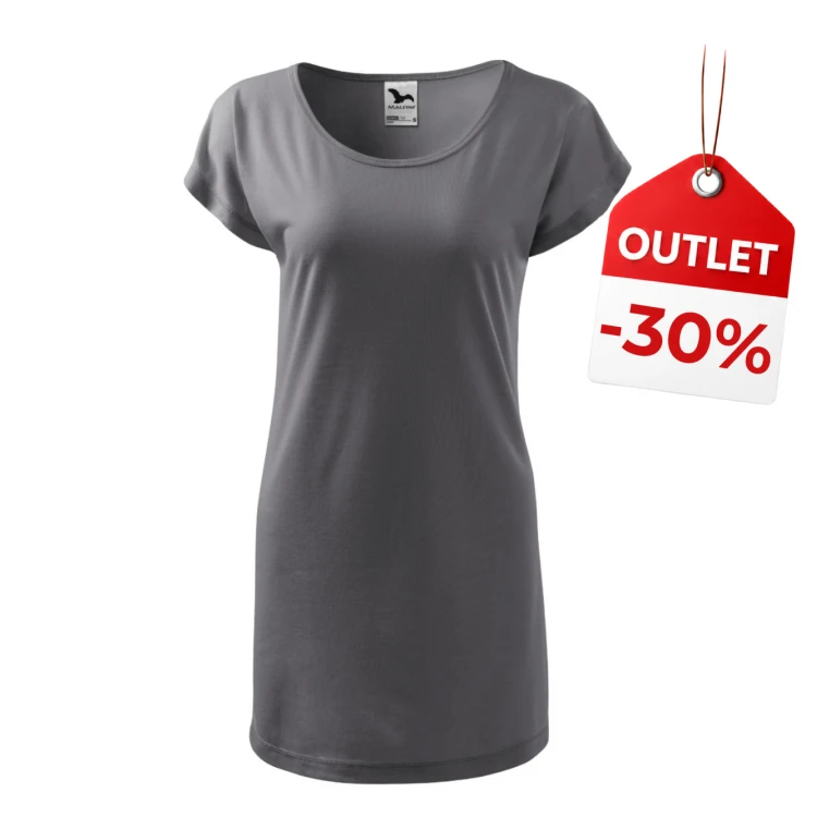 Women's t-shirt dress MALFINI mod. Love with boat neckline and kimono sleeves, relaxed fit