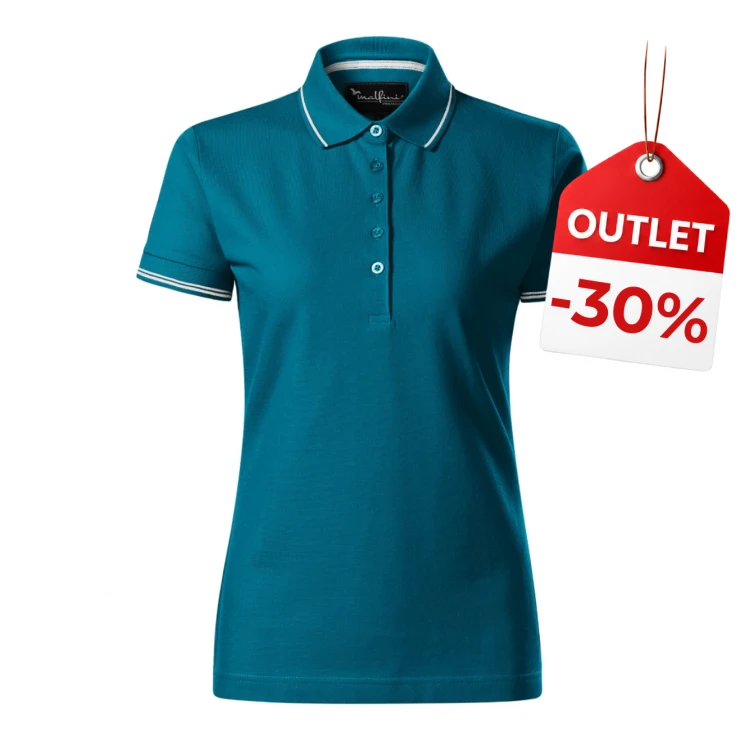 Women's polo shirt MALFINI Perfection Plain with collar and buttons, front view