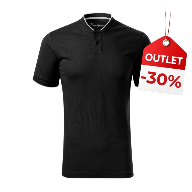 MALFINI Diamond polo shirt in cotton pique with bomber collar and buttons, ready for personalisation