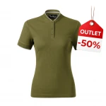 MALFINI Diamond women's polo shirt in cotton, jacquard knit with stripe, bomber-style collar, contoured fit to personalise with logo