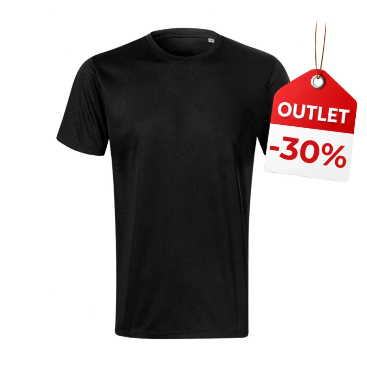 Grey MALFINI Zoom men's t-shirt front view, recycled polyester 140 g/m²