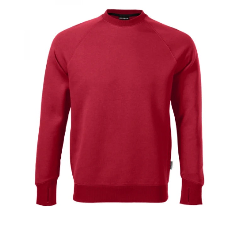 Sweat gris RIMECK mod. Vertex avec manches raglan, vue de face, prêt à personnaliser avec logo d'entreprise