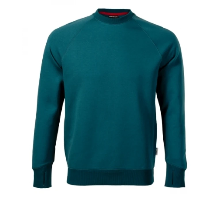Sweat gris RIMECK mod. Vertex avec manches raglan, vue de face, prêt à personnaliser avec logo d'entreprise