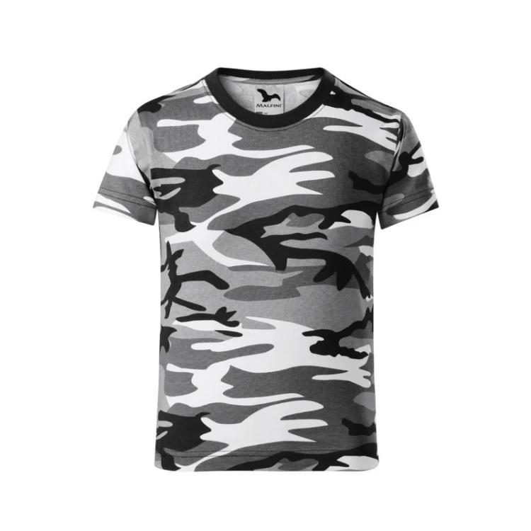 Kids crew neck t-shirt MALFINI in cotton with camouflage print, available to personalise with logo