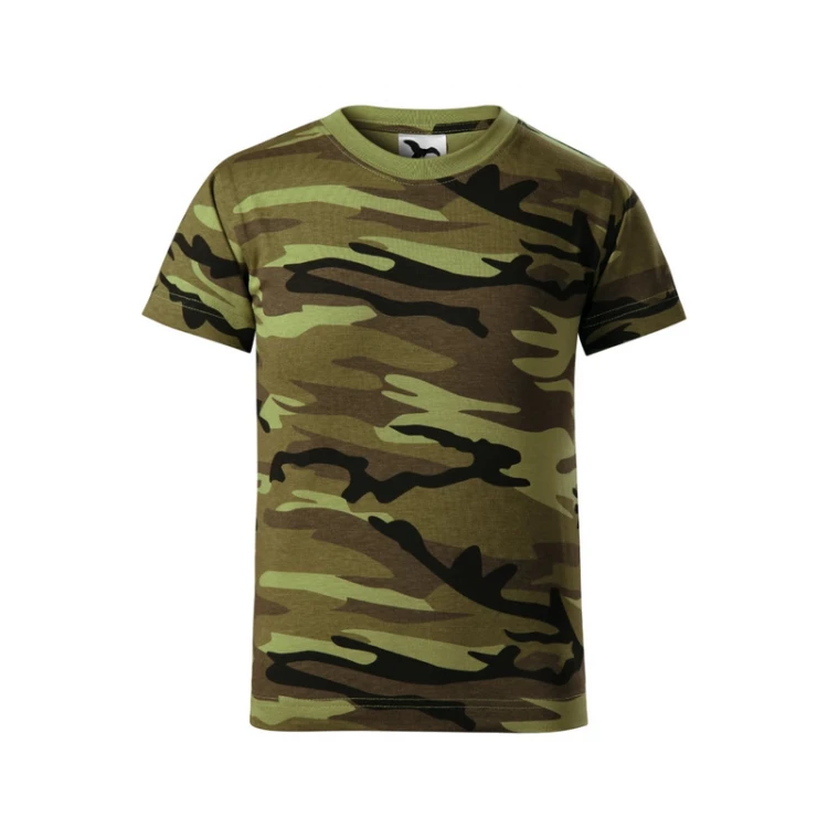 Kids crew neck t-shirt MALFINI in cotton with camouflage print, available to personalise with logo