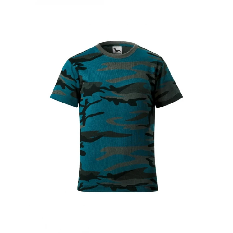 Kids crew neck t-shirt MALFINI in cotton with camouflage print, available to personalise with logo