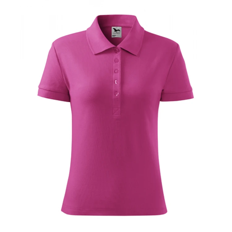 Polo donna con spacchi laterali e 5 bottoncini