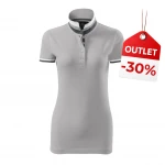 MALFINI women's polo shirt Collar Up in cotton, fitted design with contrasting details, front view