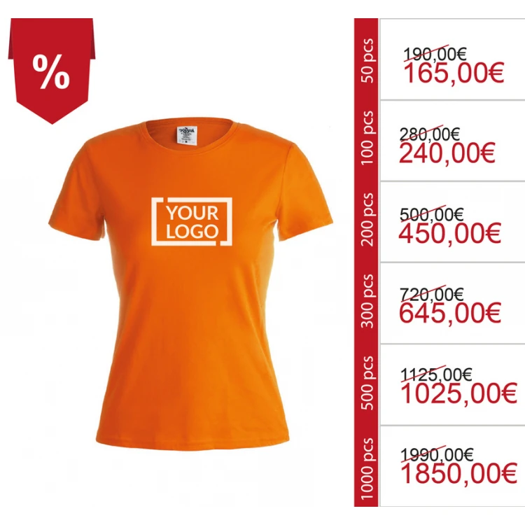 Magliette da donna personalizzate in cotone 100% - Modello KEYA WCS150