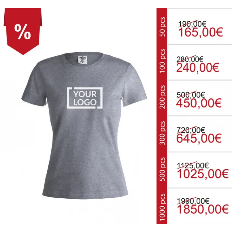 Magliette da donna personalizzate in cotone 100% - Modello KEYA WCS150