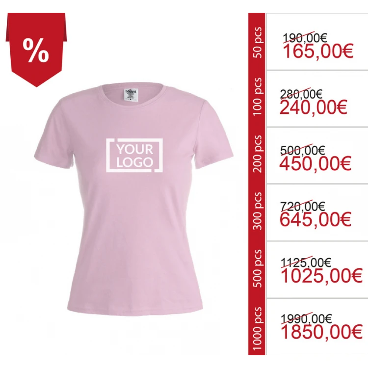 Magliette da donna personalizzate in cotone 100% - Modello KEYA WCS150