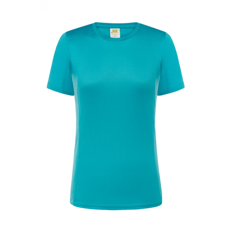 Maglietta sport donna con cuciture tono su tono