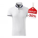 MALFINI Collar Up polo shirt in navy cotton pique with ribbed collar, ready to personalise with logo
