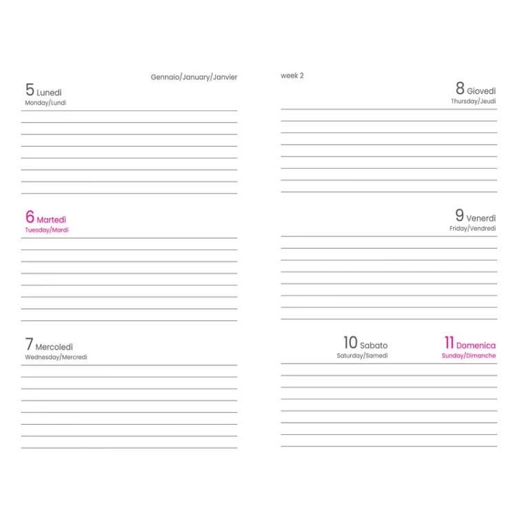 Agenda Tascabile Settimanale