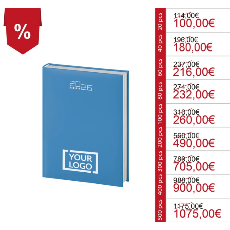 Agenda giornaliera personalizzata con logo (2026)