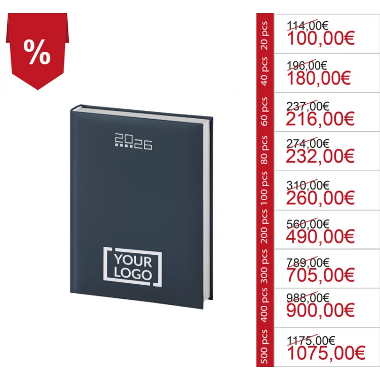 Agenda giornaliera personalizzata con logo (2026)