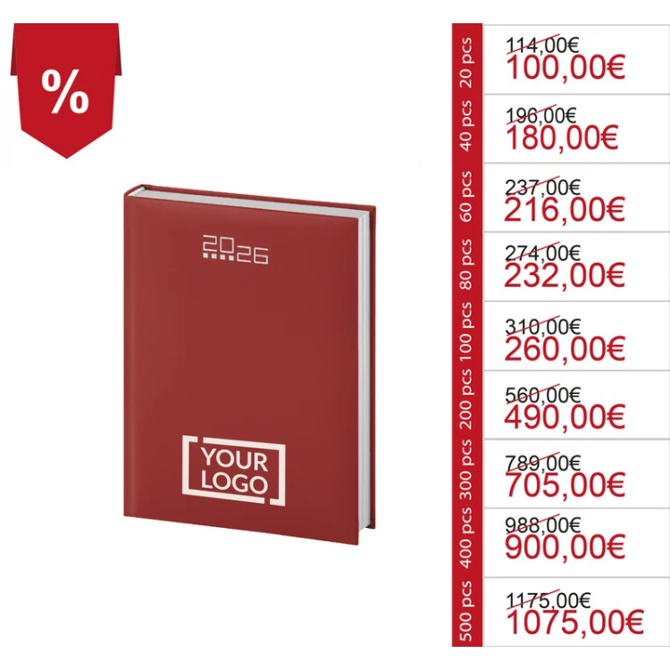 Agenda giornaliera personalizzata con logo (2026)