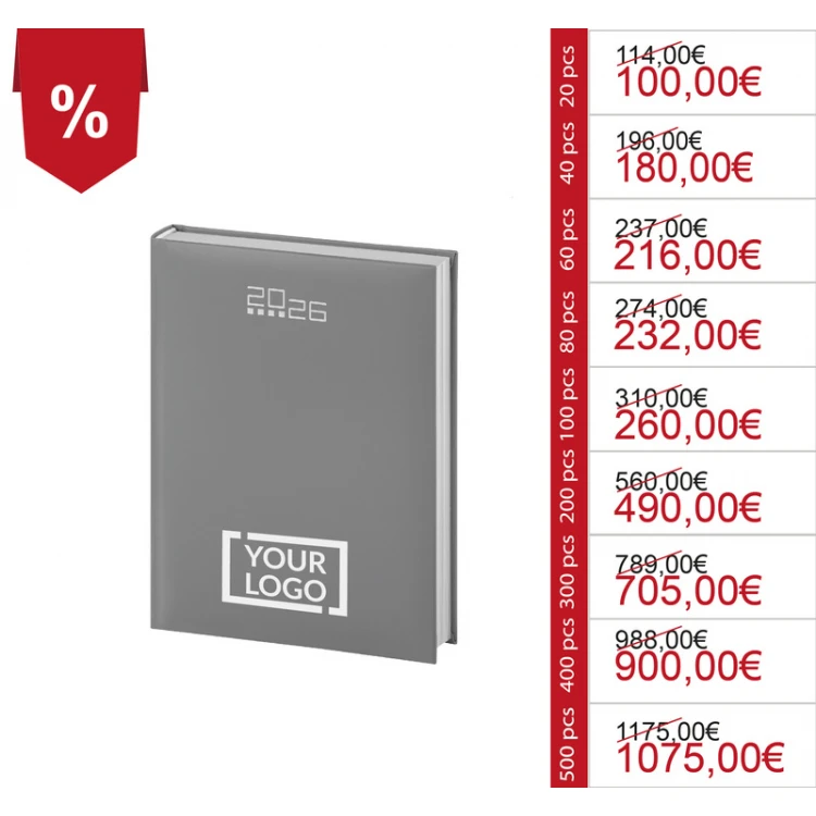 Agenda giornaliera personalizzata con logo (2026)