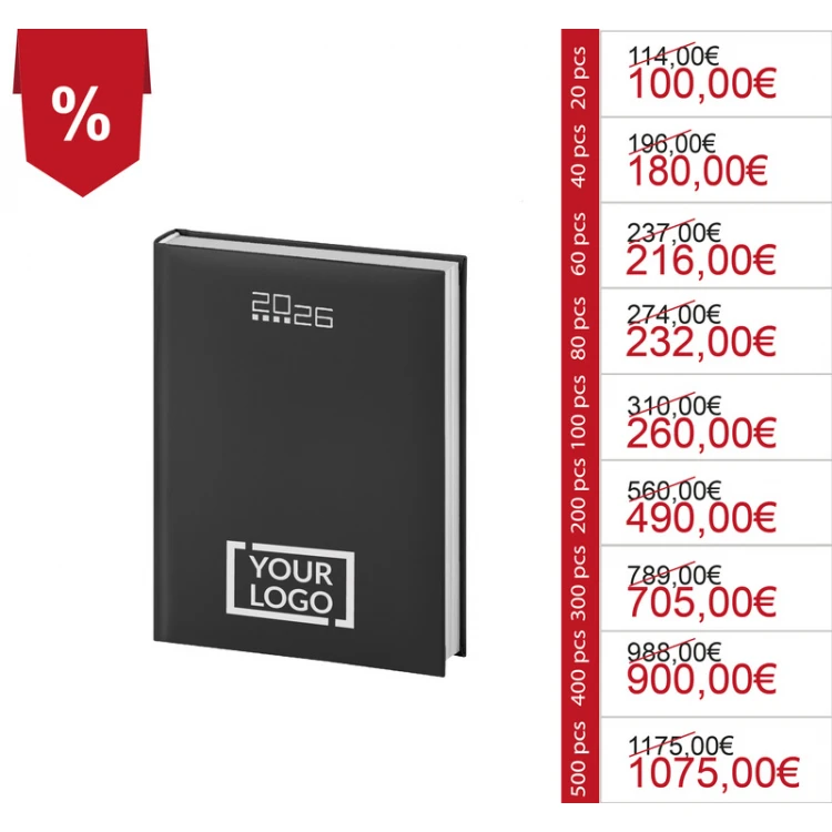 Agenda giornaliera personalizzata con logo (2026)