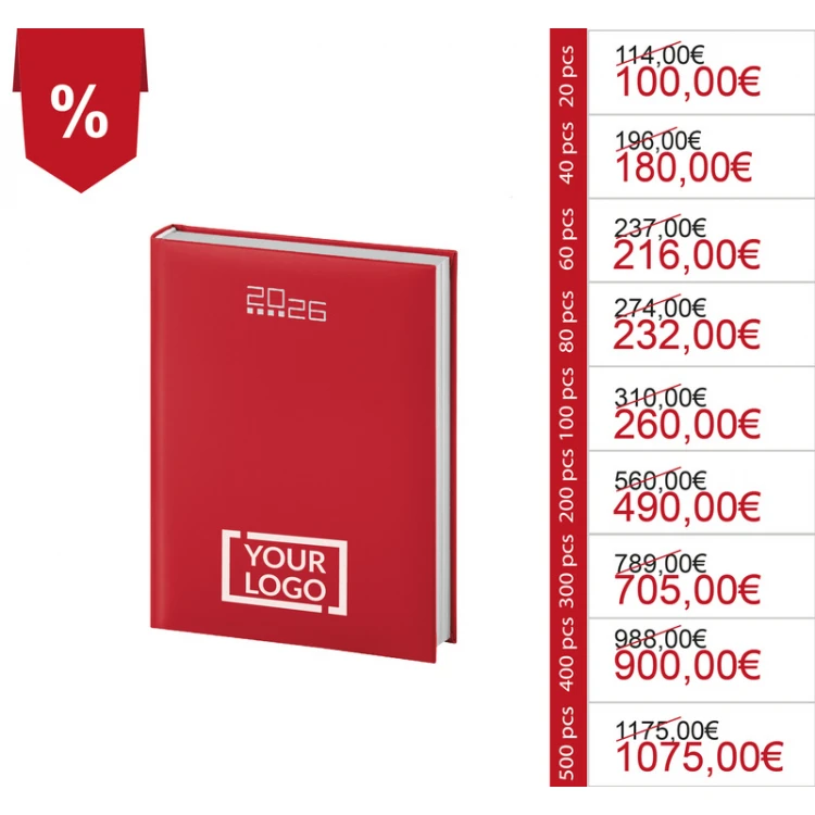 Agenda giornaliera personalizzata con logo (2026)