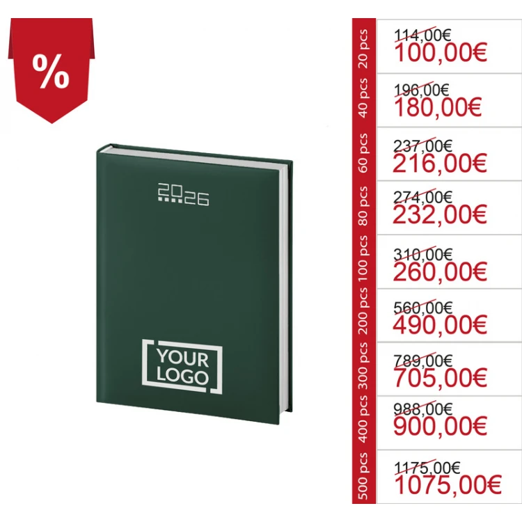 Agenda giornaliera personalizzata con logo (2026)