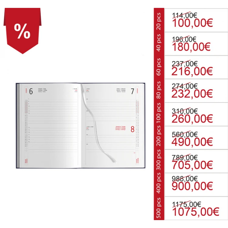 Agenda giornaliera personalizzata con logo (2026)