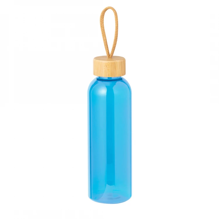 Borraccia in plastica RPET con tappo bamboo