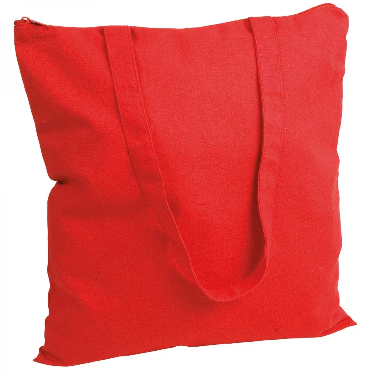 Shopper in cotone con chiusura zip