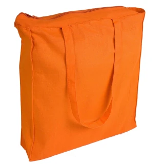 Shopper in cotone con chiusura zip