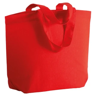 Shopper in cotone con soffietto alla base