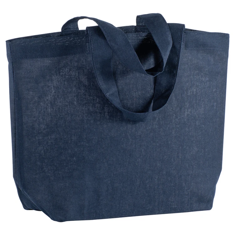 Bolsa de algodón con fuelle en la base