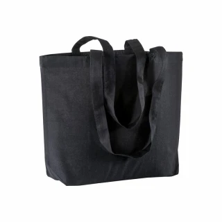 Shopper in cotone con soffietto alla base
