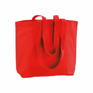 Shopper in cotone con soffietto alla base