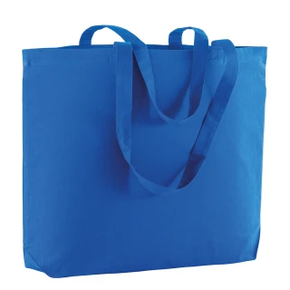 Shopper in cotone con soffietto alla base