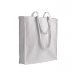 recycled cotton shopper bag with long handles front view