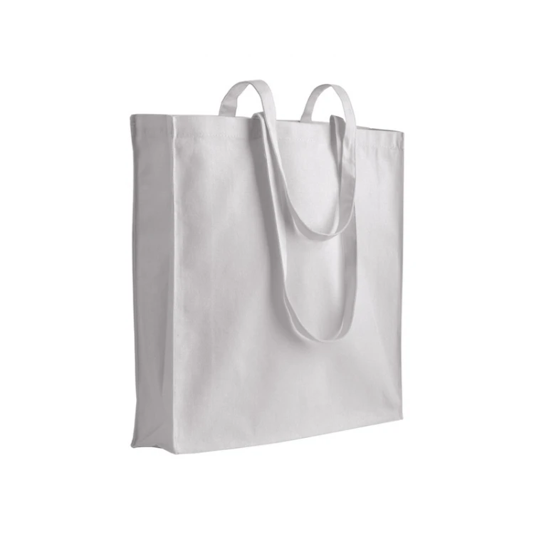 recycled cotton shopper bag with long handles front view